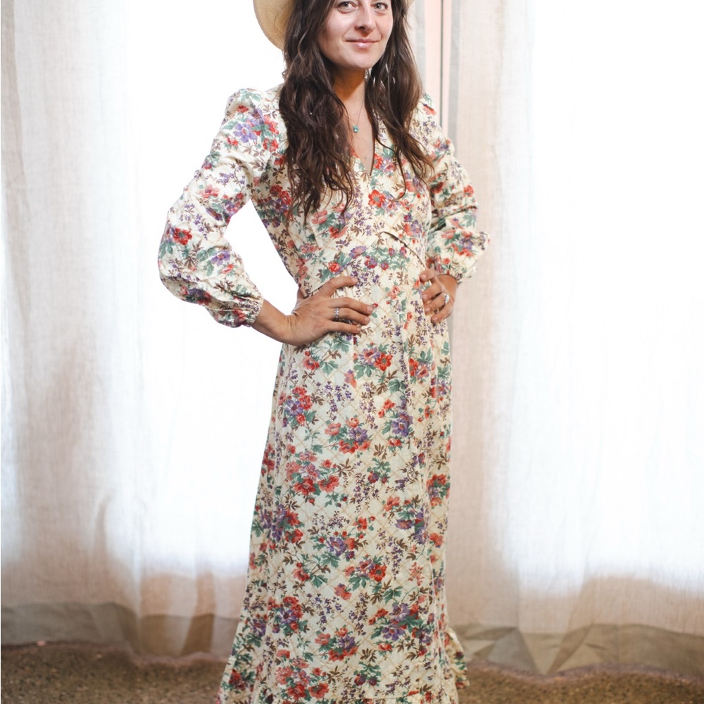 Handmade vintage floral cottagecore maxi dress